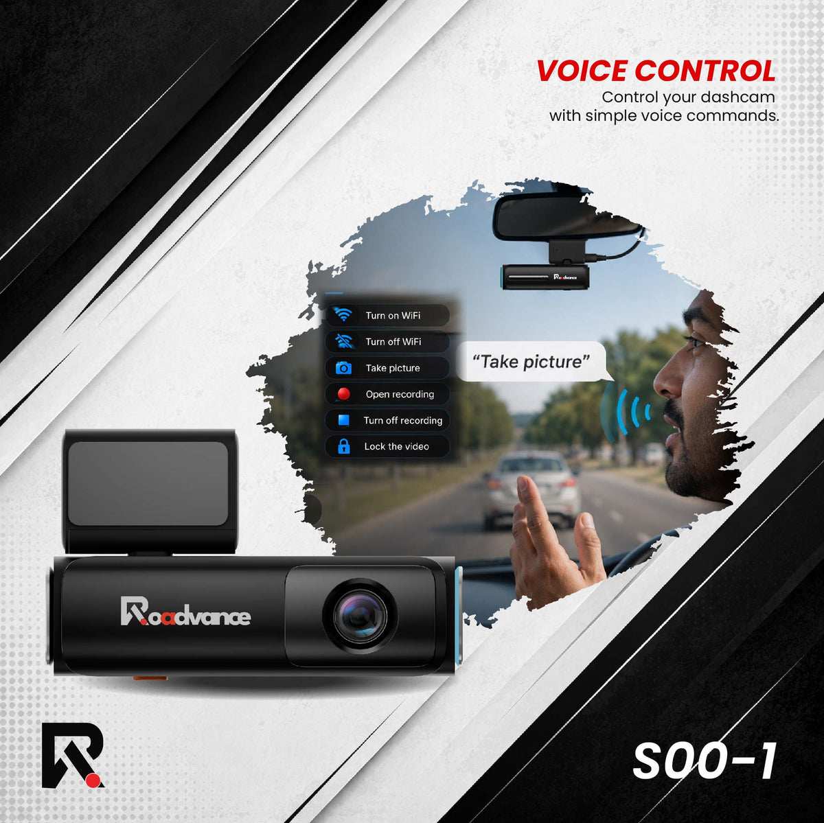 Roadvance S00-1 dashcam voice control commands