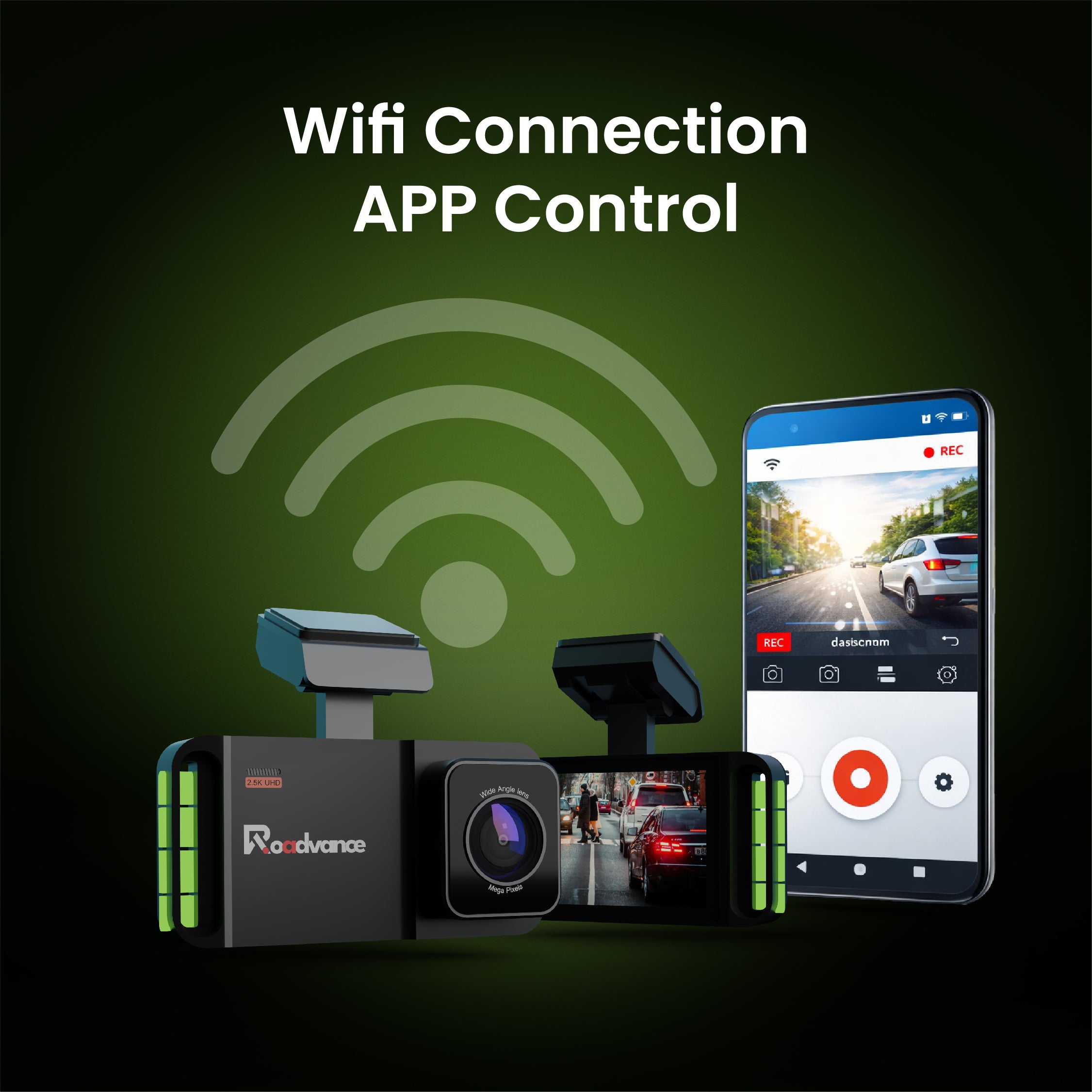 Payday SALE Roadvance S-003 2.5K Dual Channel Dashcam | Front & Rear Recording | Wide Angle Lens | Loop Recording | Night Vision | G-Sensor Free Hardwirekit & External GPS