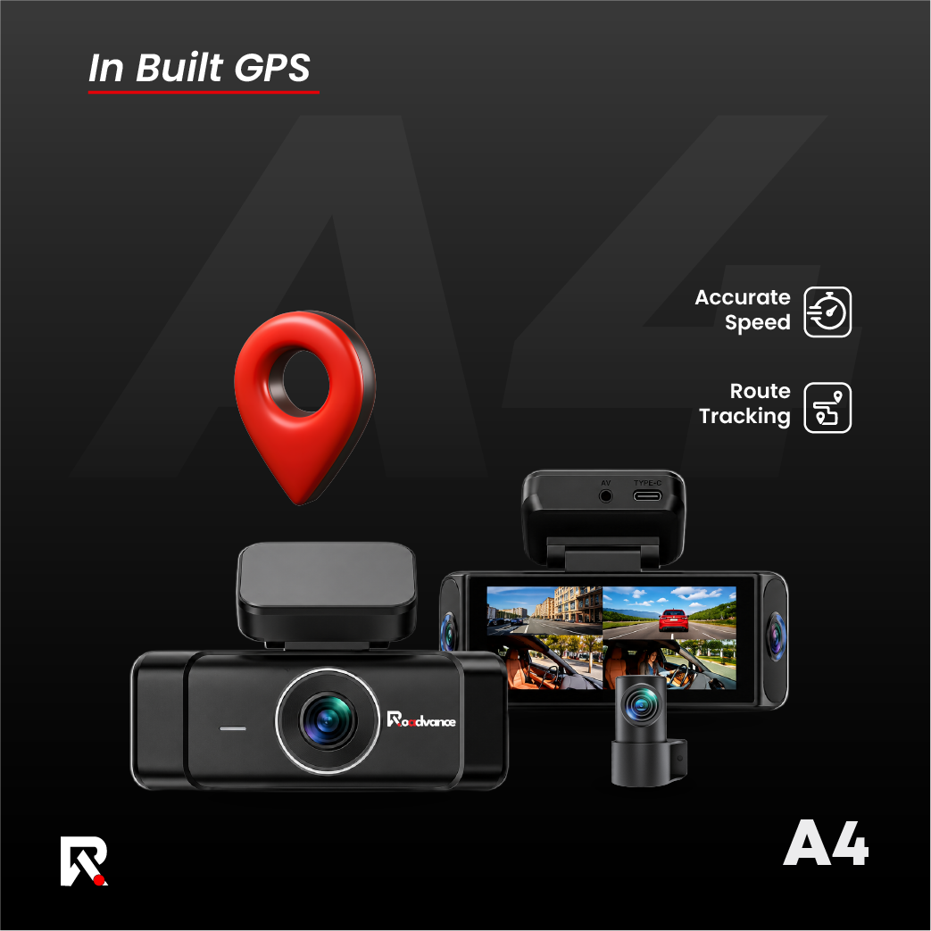 Roadvance A4 dashcam with built-in GPS