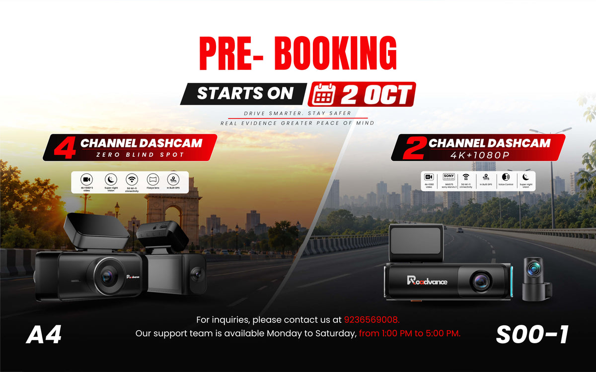 Pre-booking open: Roadvance A4 4-channel and S00-1 2-channel 4K dashcams