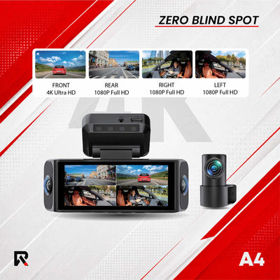 Roadvance A4 zero blind spot front rear left right recording