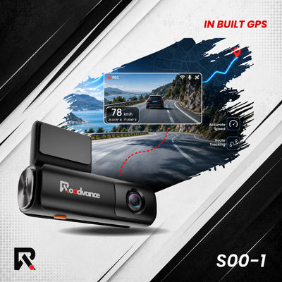 Roadvance S00-1 dashcam with built-in GPS speed and route tracking