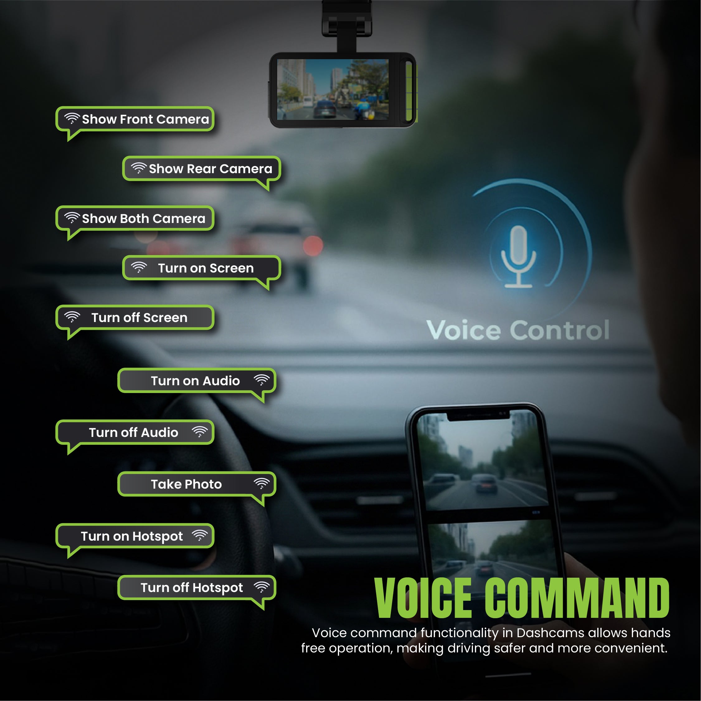 Pre-book Roadvance S-003 2.5K Dual Channel Dashcam | Front & Rear Recording | Wide Angle Lens | Loop Recording | Night Vision | G-Sensor | Free Hardwirekit