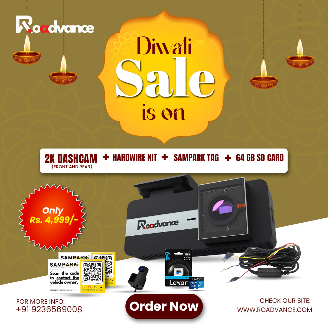 This Diwali, Gift Safety & Smarter Driving – Dual Dashcam Combo (Dashcam + Hardwire Kit + Parking Tag + Memory Card)