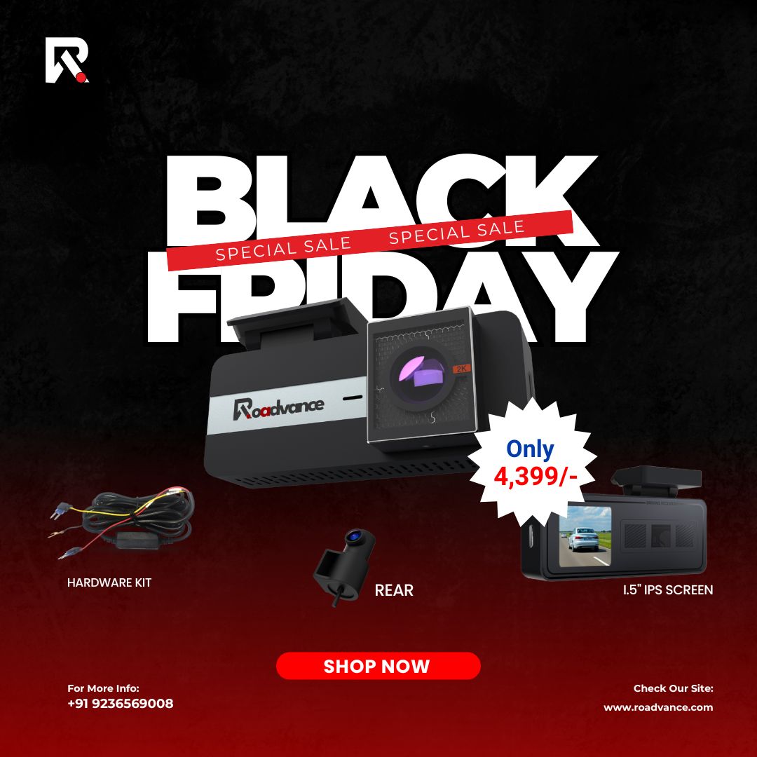 Black Friday Sale offer! 2K Dual Dash Cam Front & Rear | H.265 Compression, 256GB Support, Seamless Loop Recording, in Built wifi, App support