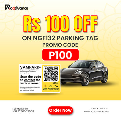 Sampark.Me (NGF132) – CAR Parking Tag ,Receive car updates via SMS, WhatsApp, Phone Call, Video Call, or GPS – with lifetime validity.