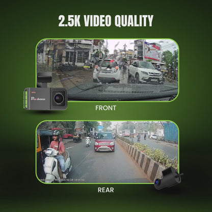 Pre-book Roadvance S-003 2.5K Dual Channel Dashcam | Front & Rear Recording | Wide Angle Lens | Loop Recording | Night Vision | G-Sensor | Free Hardwirekit